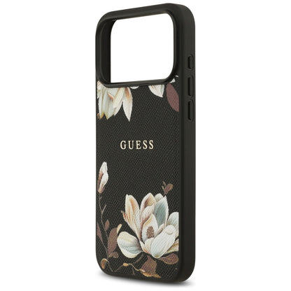 MagSafe cover til Apple iPhone 17 Pro Max, Guess, Grained Flowers, Sort