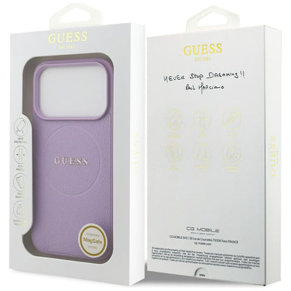 MagSafe cover til Apple iPhone 17 Pro Max, Guess, Grained Gold Ring, Lilla