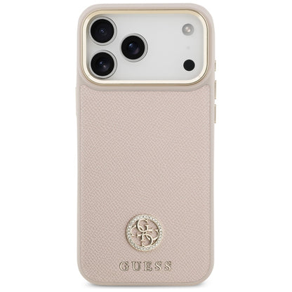 MagSafe Case for Apple iPhone 17 Pro Max, Guess, Grained Strass Logo, Pink