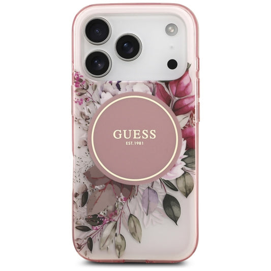 MagSafe cover til Apple iPhone 17 Pro Max, Guess, IML Flower & Tonal Circle, Pink