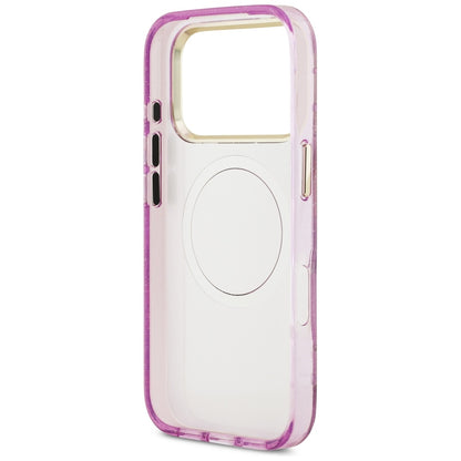 MagSafe cover til Apple iPhone 17 Pro Max, Guess, IML Metal Glitter Flowers Triangle, Lilla