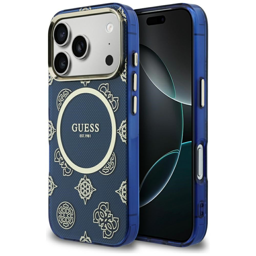 MagSafe cover til Apple iPhone 17 Pro Max, Guess, IML Peony Dot, Blå