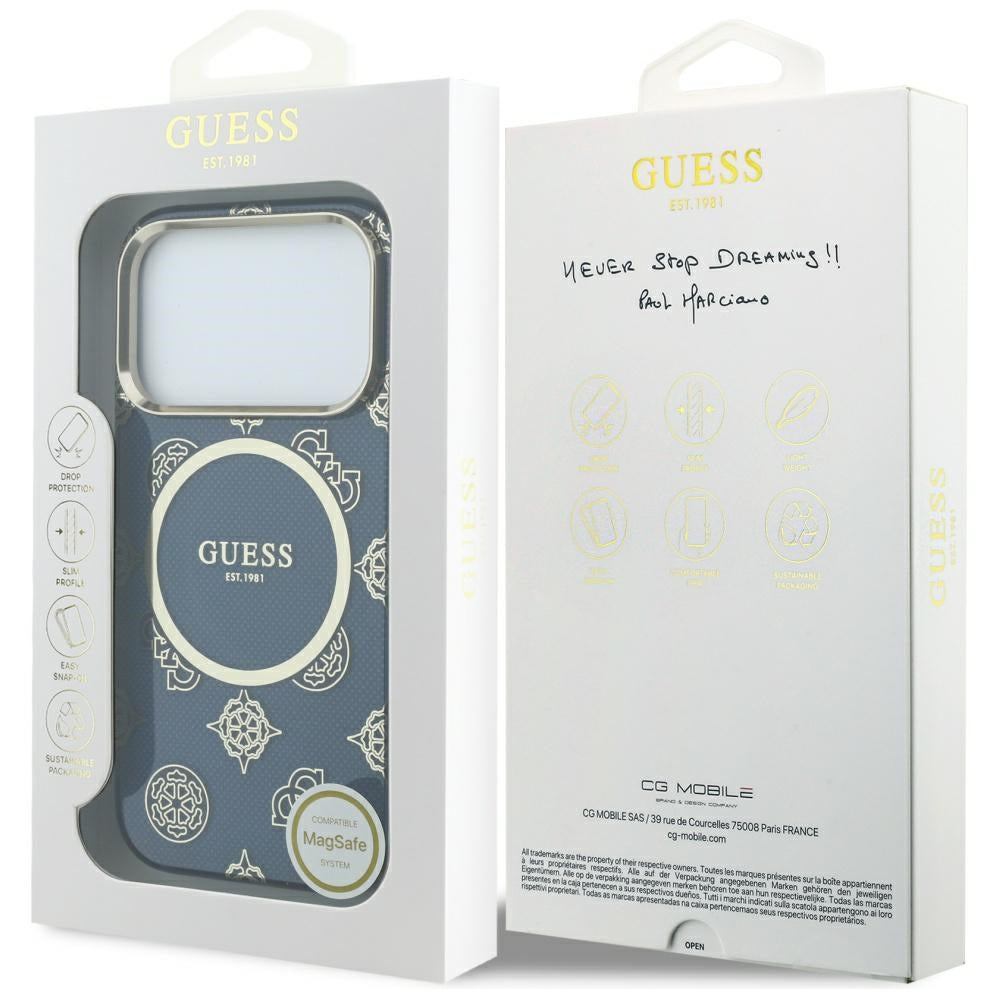 MagSafe cover til Apple iPhone 17 Pro Max, Guess, IML Peony Dot, Blå