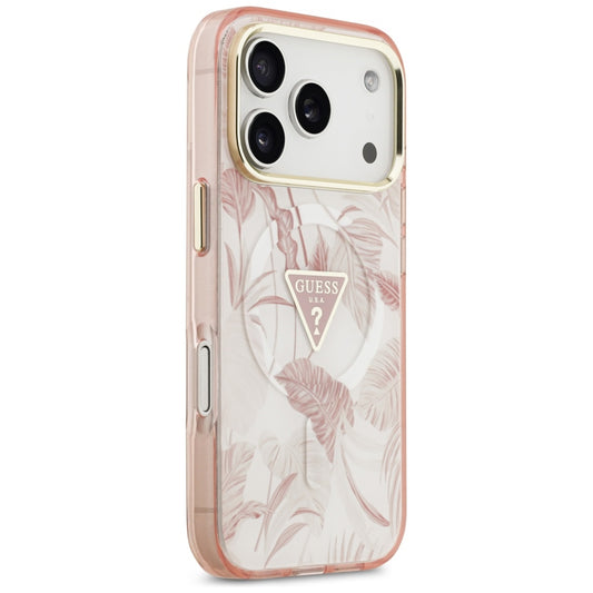MagSafe cover til Apple iPhone 17 Pro Max, Guess, Jungle Tonal Triangle, Pink