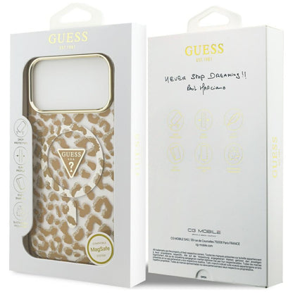 MagSafe cover til Apple iPhone 17 Pro Max, Guess, Leopard Glitter, Brun