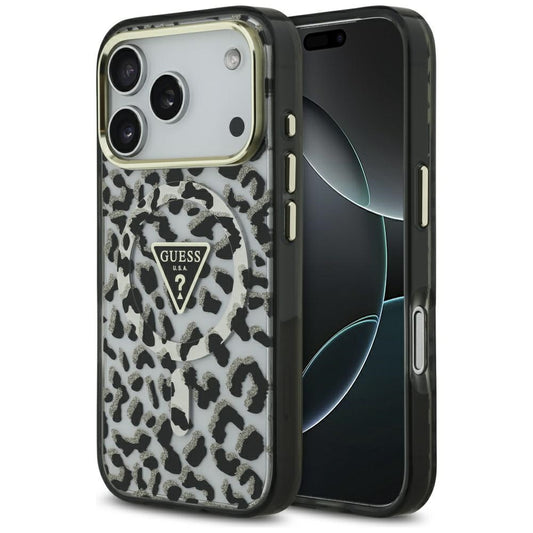 MagSafe cover til Apple iPhone 17 Pro Max, Guess, Leopard Glitter, Sort