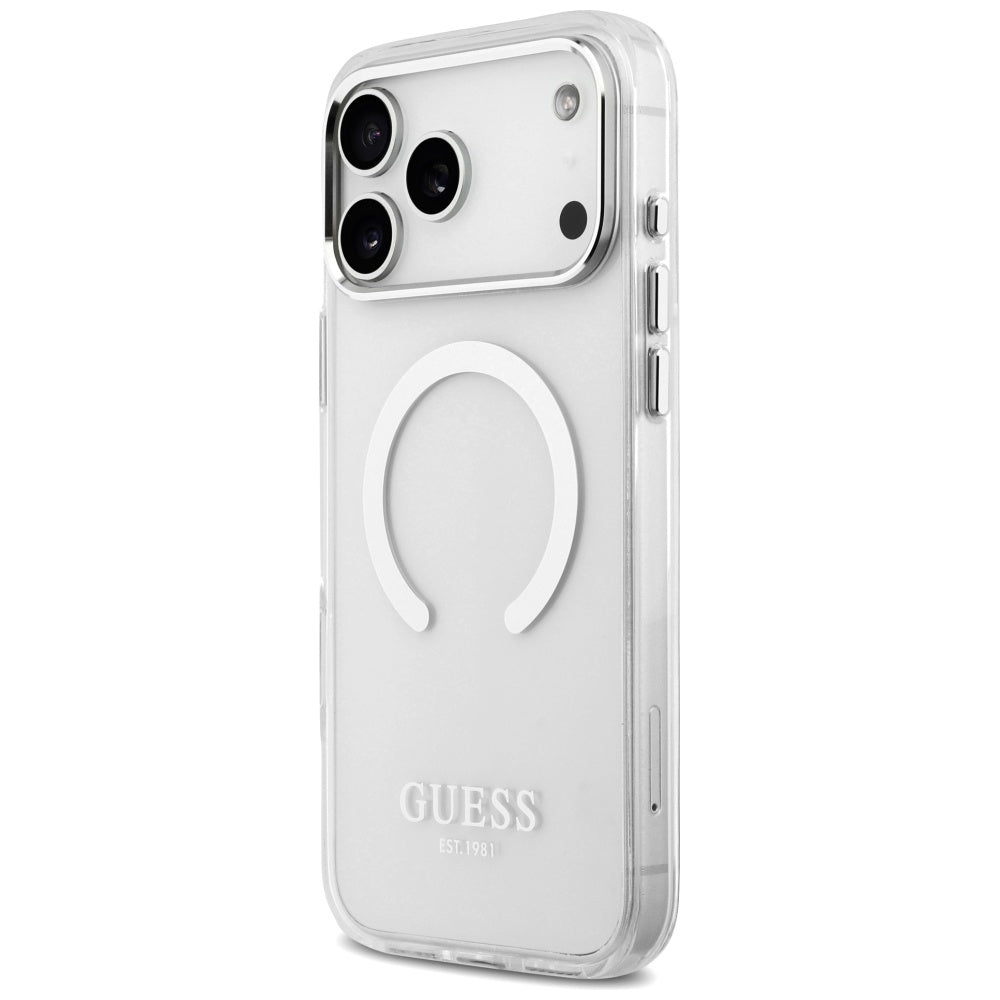 MagSafe cover til Apple iPhone 17 Pro Max, Guess, Metal Outline, Sølvfarvet