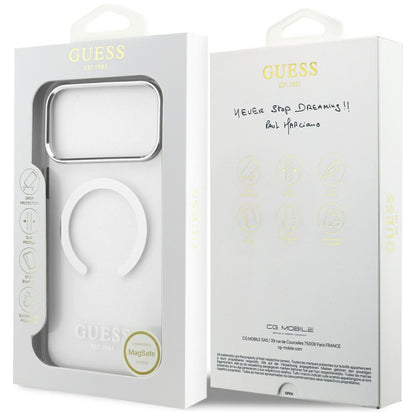 MagSafe cover til Apple iPhone 17 Pro Max, Guess, Metal Outline, Sølvfarvet