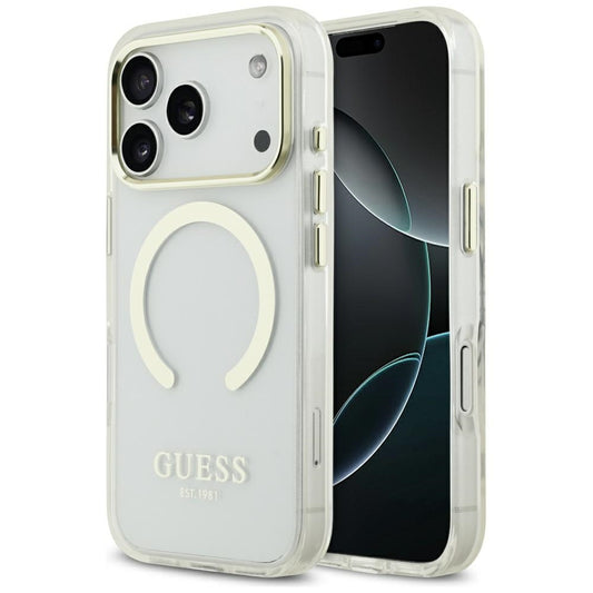 MagSafe cover til Apple iPhone 17 Pro Max, Guess, Metal Outline, Gylden