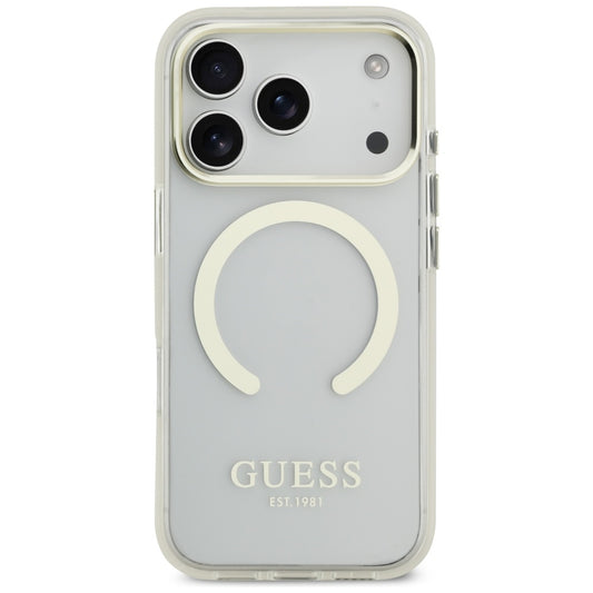 MagSafe cover til Apple iPhone 17 Pro Max, Guess, Metal Outline, Gylden
