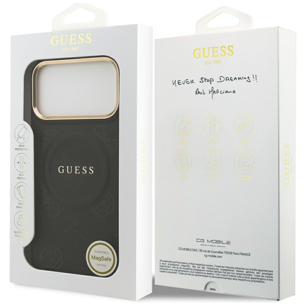 MagSafe cover til Apple iPhone 17 Pro Max, Guess, Peony Hot Stamp, Sort