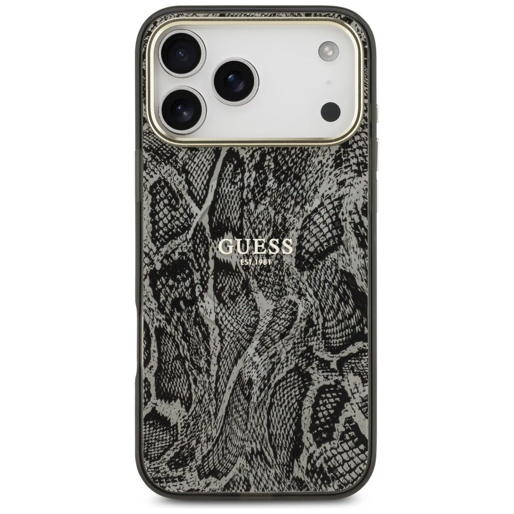 MagSafe cover til Apple iPhone 17 Pro Max, Guess, Python mønster, Sort