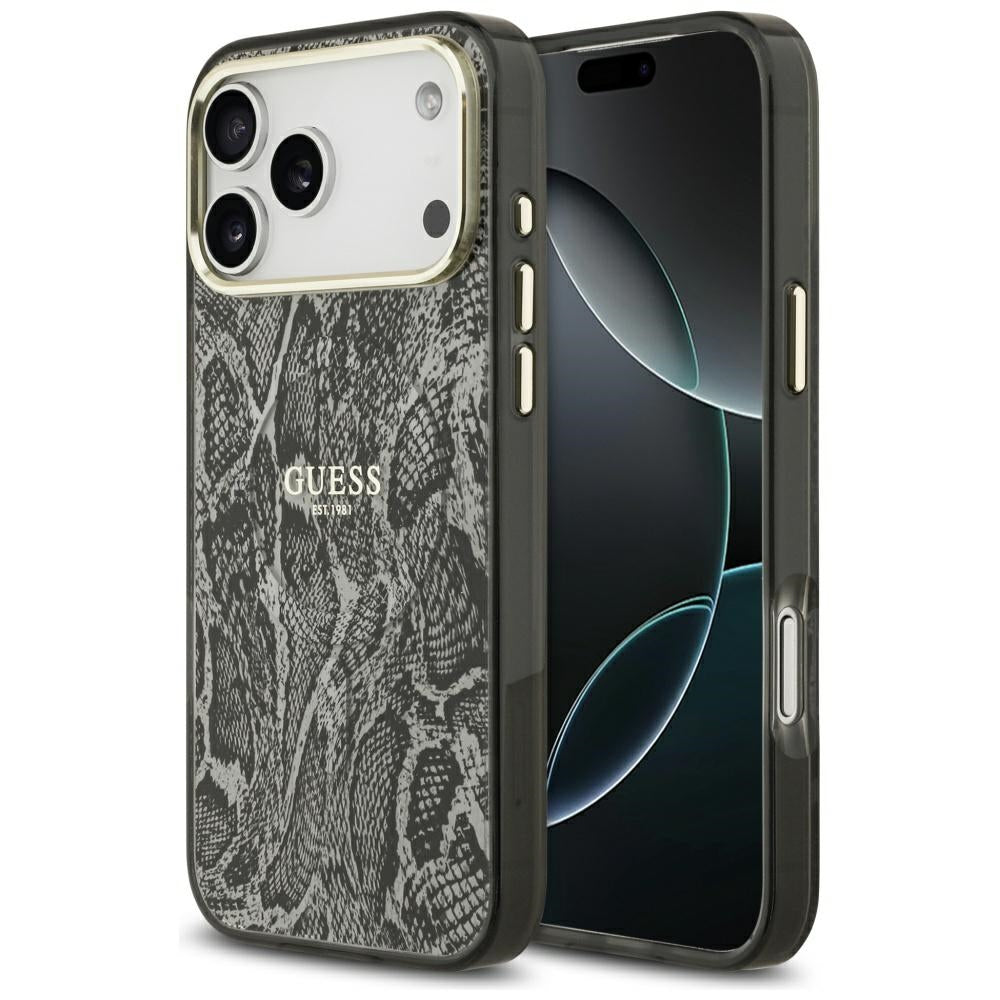 MagSafe cover til Apple iPhone 17 Pro Max, Guess, Python mønster, Sort