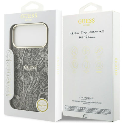 MagSafe cover til Apple iPhone 17 Pro Max, Guess, Python mønster, Sort