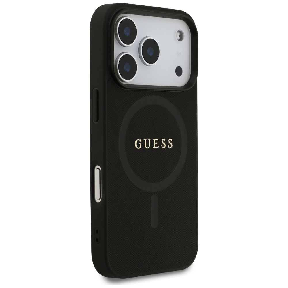 MagSafe cover til Apple iPhone 17 Pro Max, Guess, Saffiano Classic Logo, Sort
