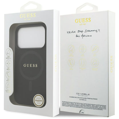 MagSafe cover til Apple iPhone 17 Pro Max, Guess, Saffiano Classic Logo, Sort
