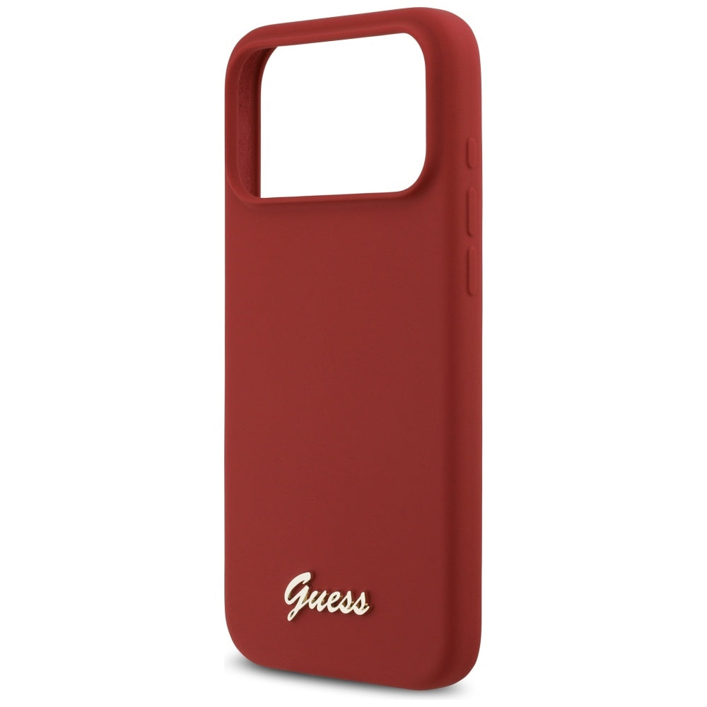 MagSafe cover til Apple iPhone 17 Pro Max, Guess, Script Metal Logo, Rød