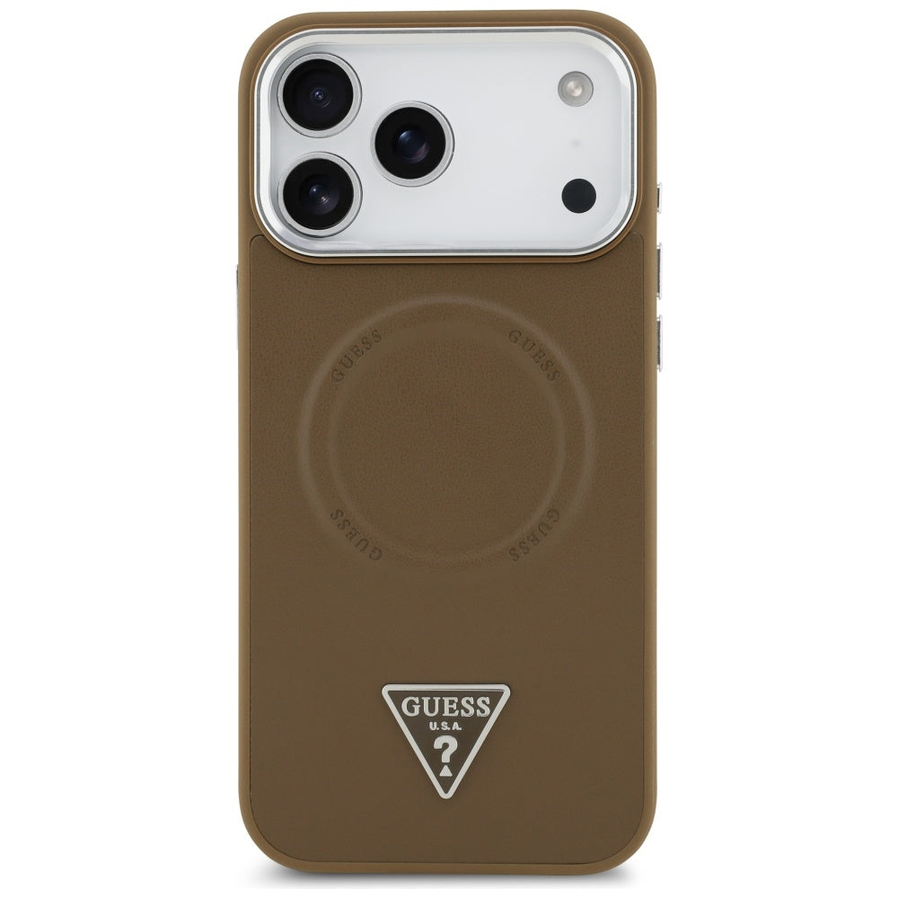 MagSafe cover til Apple iPhone 17 Pro Max, Guess, Triangle Logo, Sølvbrun