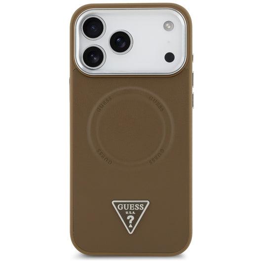MagSafe cover til Apple iPhone 17 Pro Max, Guess, Triangle Logo, Sølvbrun