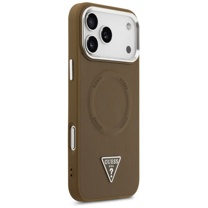MagSafe cover til Apple iPhone 17 Pro Max, Guess, Triangle Logo, Sølvbrun