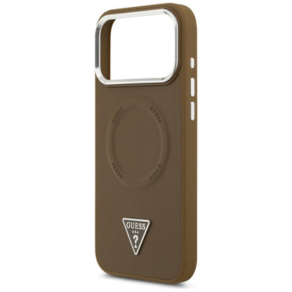 MagSafe cover til Apple iPhone 17 Pro Max, Guess, Triangle Logo, Sølvbrun