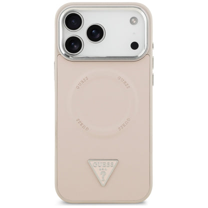 MagSafe cover til Apple iPhone 17 Pro Max, Guess, Triangle Logo, Sølvrosa