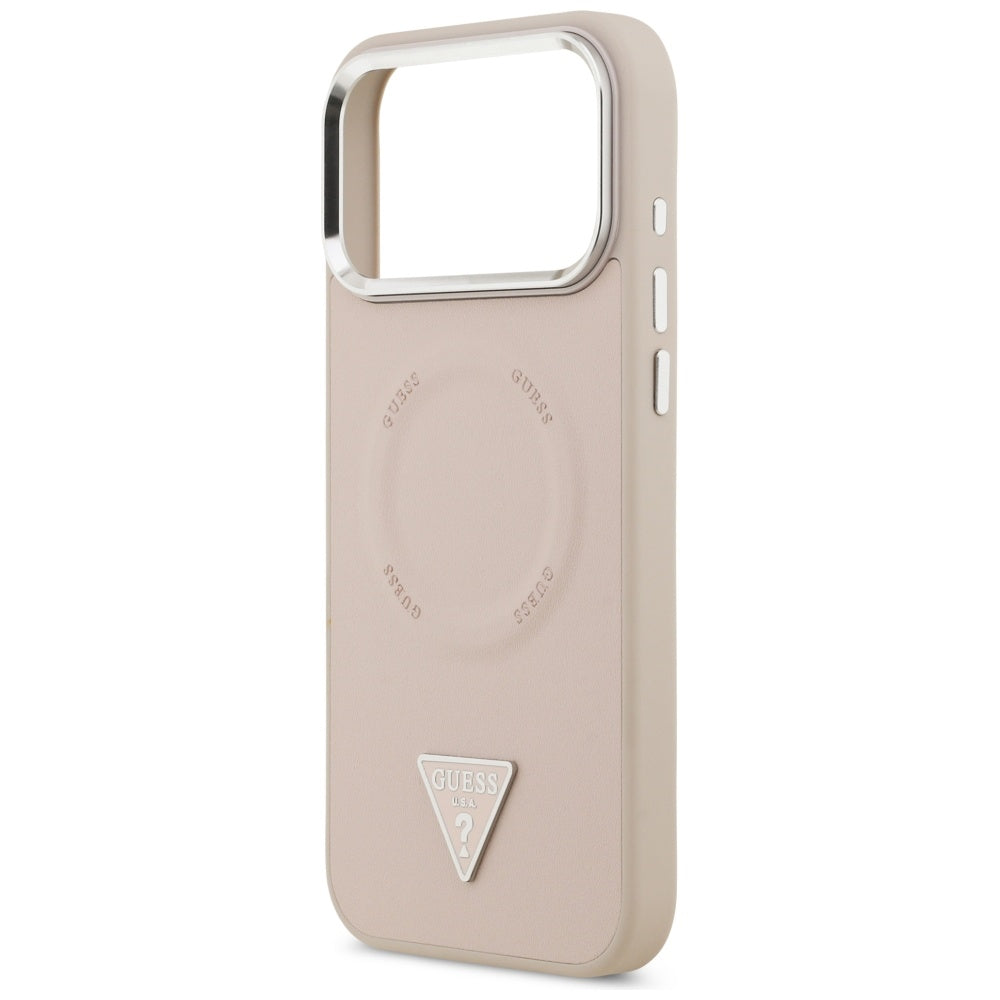 MagSafe cover til Apple iPhone 17 Pro Max, Guess, Triangle Logo, Sølvrosa