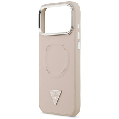 MagSafe cover til Apple iPhone 17 Pro Max, Guess, Triangle Logo, Sølvrosa