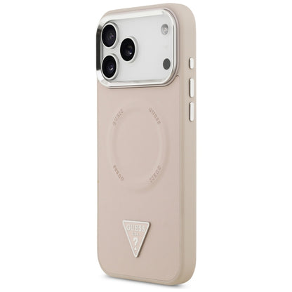 MagSafe cover til Apple iPhone 17 Pro Max, Guess, Triangle Logo, Sølvrosa