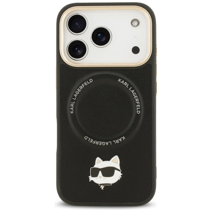 MagSafe cover til Apple iPhone 17 Pro Max, Karl Lagerfeld, Big Strap Choupette Metal Logo, Sort