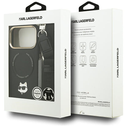 MagSafe cover til Apple iPhone 17 Pro Max, Karl Lagerfeld, Big Strap Choupette Metal Logo, Sort