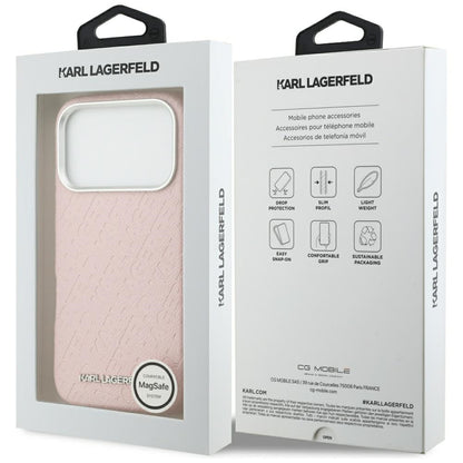 MagSafe cover til Apple iPhone 17 Pro Max, Karl Lagerfeld, FW Stamped Karl, Pink