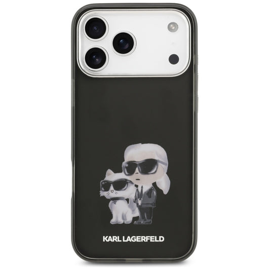 MagSafe cover til Apple iPhone 17 Pro Max, Karl Lagerfeld, IML Aquarelle Logo Karl & Choupette, Sort