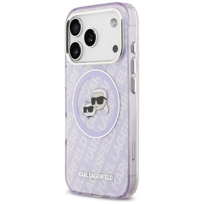 MagSafe cover til Apple iPhone 17 Pro Max, Karl Lagerfeld, IML Glitter Karl & Choupette's Heads, Lilla