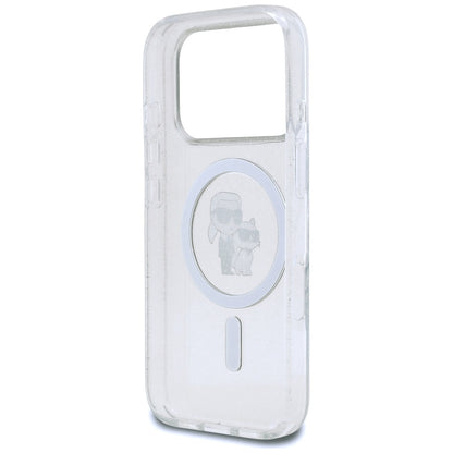MagSafe cover til Apple iPhone 17 Pro Max, Karl Lagerfeld, IML Glitter Karl & Choupette, Gennemsigtig