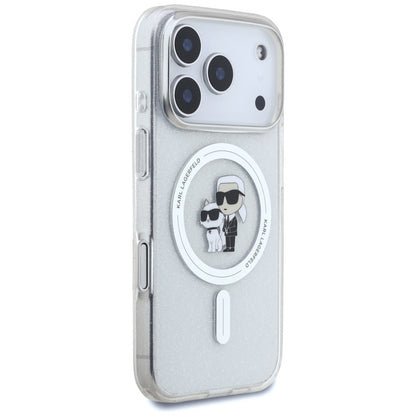 MagSafe cover til Apple iPhone 17 Pro Max, Karl Lagerfeld, IML Glitter Karl & Choupette, Gennemsigtig