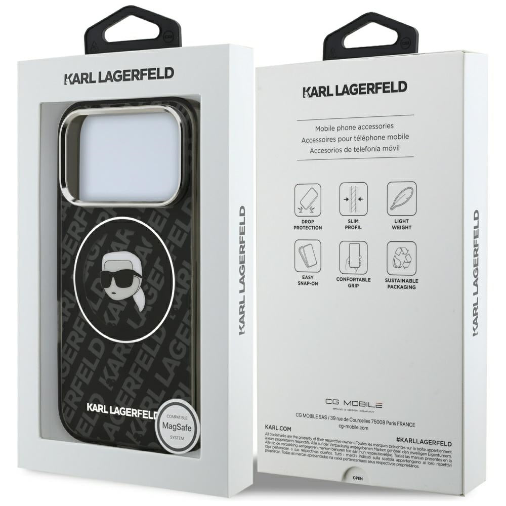 MagSafe cover til Apple iPhone 17 Pro Max, Karl Lagerfeld, IML Karl's Head, Sort