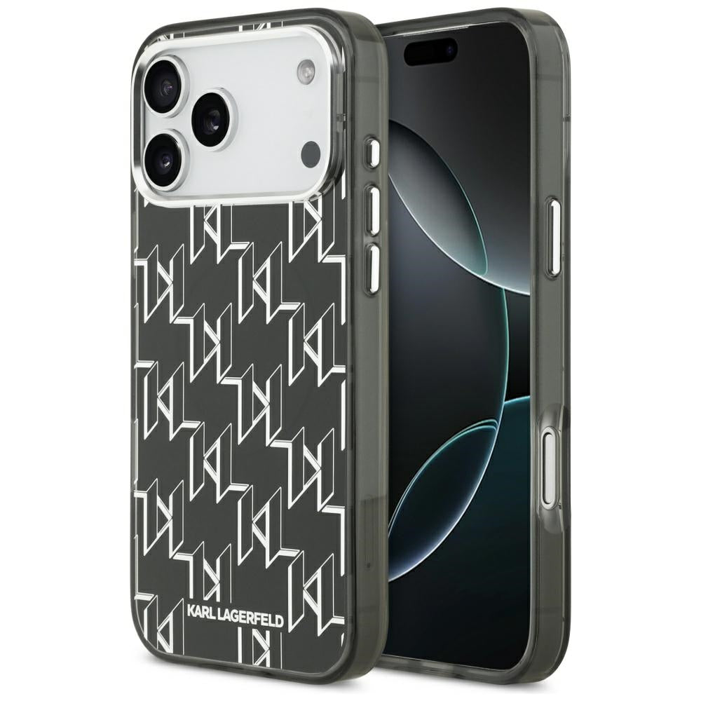 MagSafe cover til Apple iPhone 17 Pro Max, Karl Lagerfeld, IML KL Monogram, Sort