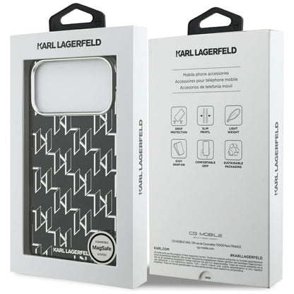 MagSafe cover til Apple iPhone 17 Pro Max, Karl Lagerfeld, IML KL Monogram, Sort