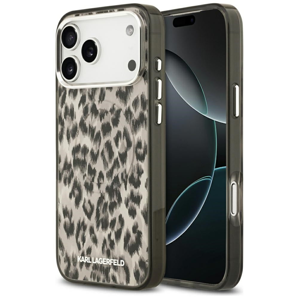 MagSafe Case for Apple iPhone 17 Pro Max, Karl Lagerfeld, IML Leopard Pattern, Brown