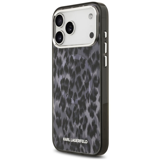 MagSafe cover til Apple iPhone 17 Pro Max, Karl Lagerfeld, IML Leopard Mønster, Sort