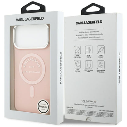 MagSafe Case for Apple iPhone 17 Pro Max, Karl Lagerfeld, IML Logo RSG, Pink