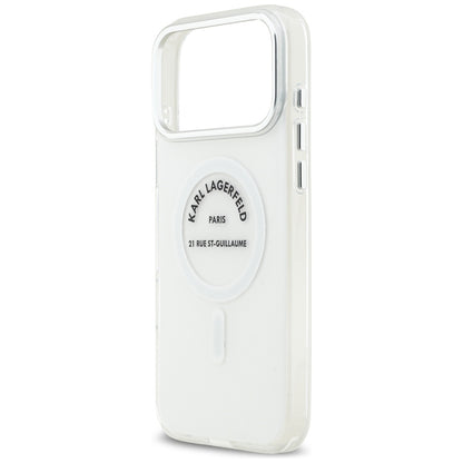 MagSafe cover til Apple iPhone 17 Pro Max, Karl Lagerfeld, IML Logo RSG, Gennemsigtig