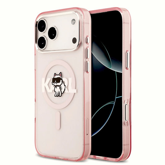 MagSafe cover til Apple iPhone 17 Pro Max, Karl Lagerfeld, IML Sketch Logo Choupette, Pink
