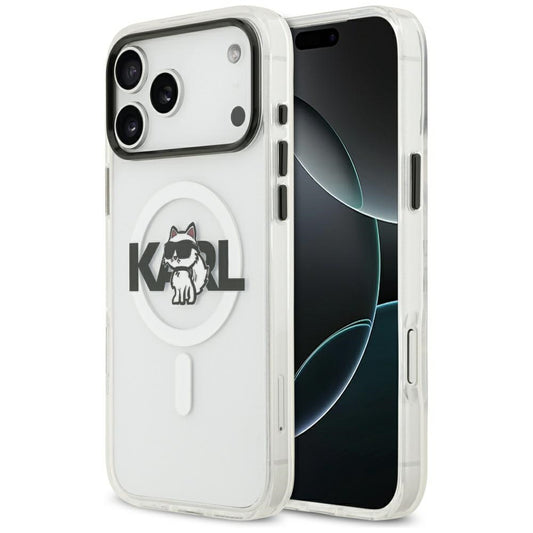 MagSafe cover til Apple iPhone 17 Pro Max, Karl Lagerfeld, IML Sketch Logo Choupette, Gennemsigtig