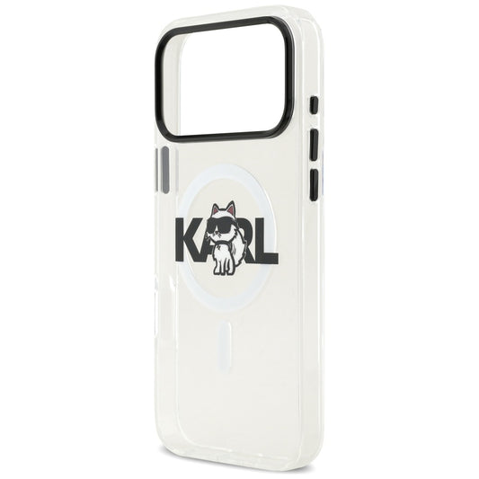 MagSafe cover til Apple iPhone 17 Pro Max, Karl Lagerfeld, IML Sketch Logo Choupette, Gennemsigtig