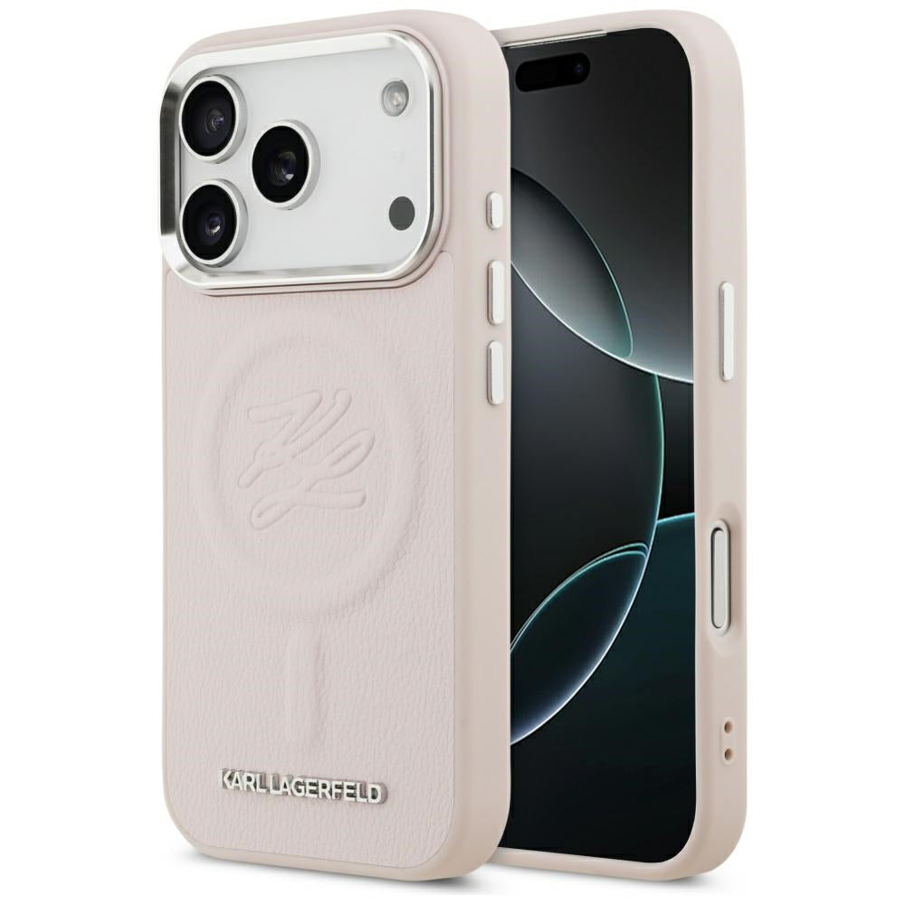 MagSafe cover til Apple iPhone 17 Pro Max, Karl Lagerfeld, Initial & Metal Logo, Pink