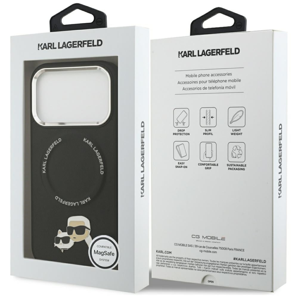MagSafe cover til Apple iPhone 17 Pro Max, Karl Lagerfeld, Karl & Choupette Pins, Sort