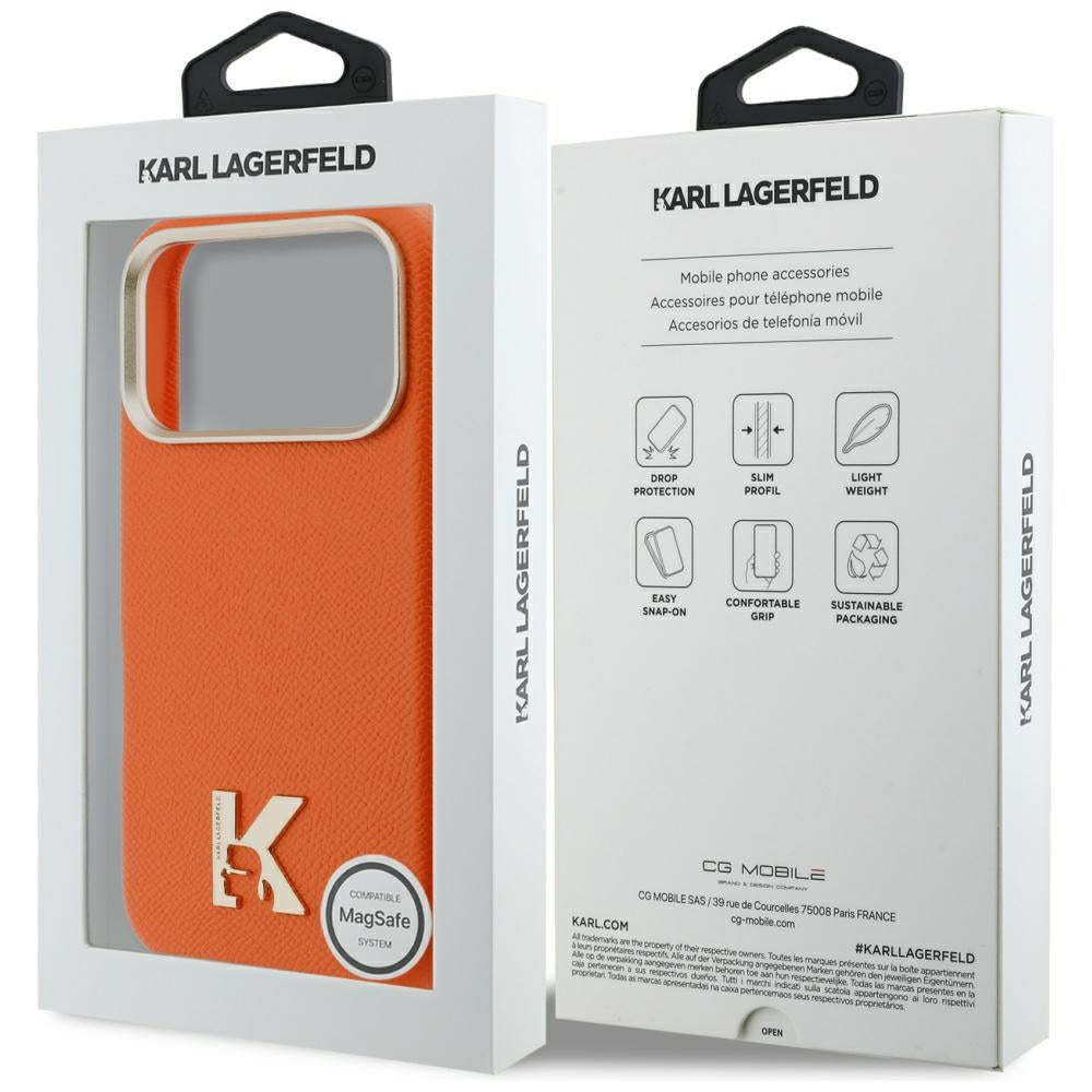 MagSafe cover til Apple iPhone 17 Pro Max, Karl Lagerfeld, Karl Head Logo, Orange