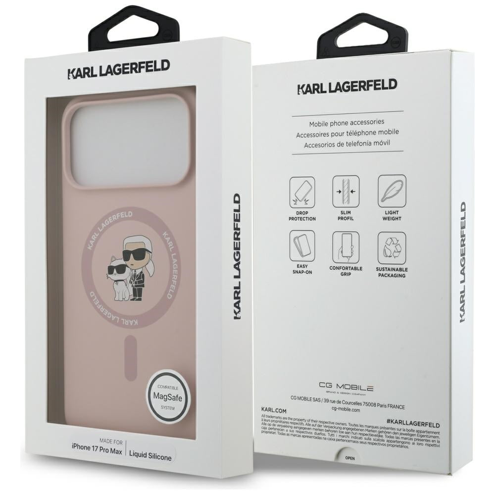 MagSafe cover til Apple iPhone 17 Pro Max, Karl Lagerfeld, Ring Karl & Choupette, Pink